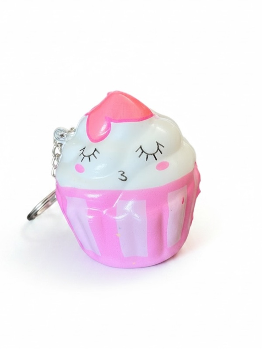 Hot Pink Cupcake Dessert Sprinkle Squishy Toy Best Seller Stress Relief Keychain
